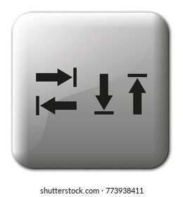 Arrows up, down, left and right flat vector icon.