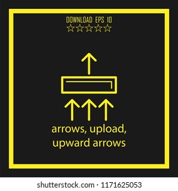 arrows, upload, upward arrows  vector icon
