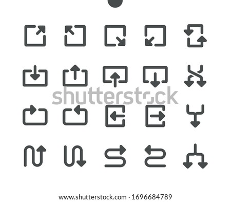 Arrows v5 UI Pixel Perfect Well-crafted Vector Solid Icons 48x48 Ready for 24x24 Grid for Web Graphics and Apps. Simple Minimal Pictogram