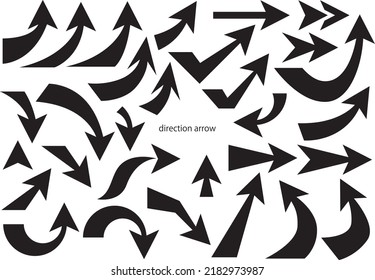 Arrows of various shapes in monochrome