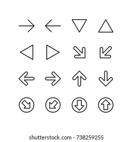 Arrows of various shapes as symbols