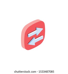 Arrows Vector 3d isometric, color web icon, new flat style. Creative illustration design, idea for infographics.