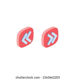 Arrows. Vector 3d isometric, color web icon, new flat style. Creative illustration design, idea for infographics.