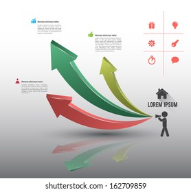 Arrows Vector  for business concepts with  icons / can use for info-graphic / loop business report or plan / modern template / education template / business brochure /  system diagram