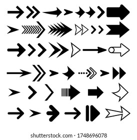 Arrows vector collection black color. Arrow icon. Collection of concept arrows for web design, mobile apps, interface and more
