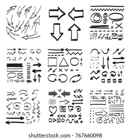 Arrows vector collection in black color