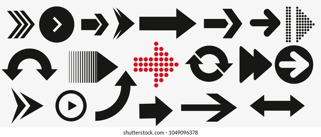 arrows vector collection black. Different black Arrows icons,vector set. Abstract elements for business infographic. Up and down trend