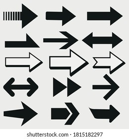 arrows vector collection black. Different black Arrows icons,vector set. Abstract elements for business infographic. Up and down trend.