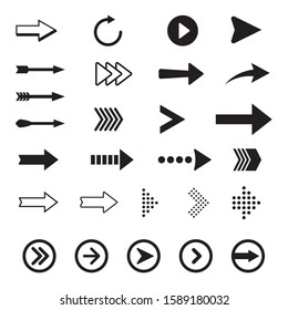 Arrows vector collection black icons