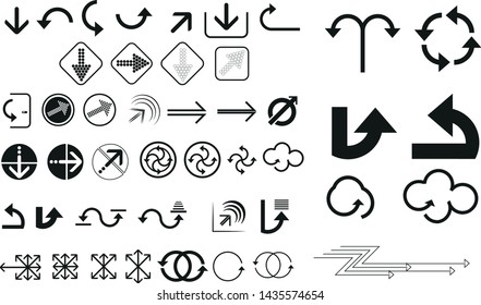 Arrows vector collection black,Abstract elements for business infographic.