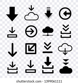 arrows vector collection, download icons set sign isolated for creating button, bar and web app icons, download now symbol, vector arrow down document file symbol icon set