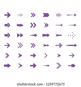 Arrows vector collection with elegant style color. 48 arrow icons set