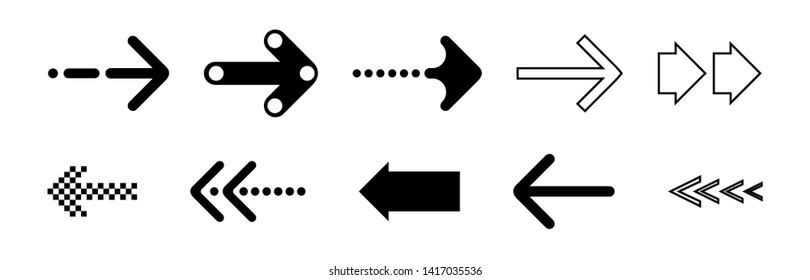Arrows vector collection with elegant style and black color.