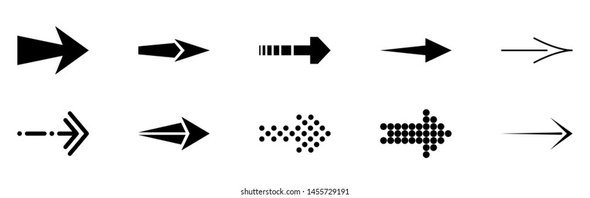 Arrows vector collection with elegant style and black color. Vector illustration.