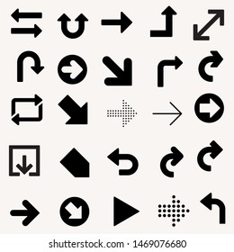 Arrows vector collection with elegant style and black color.