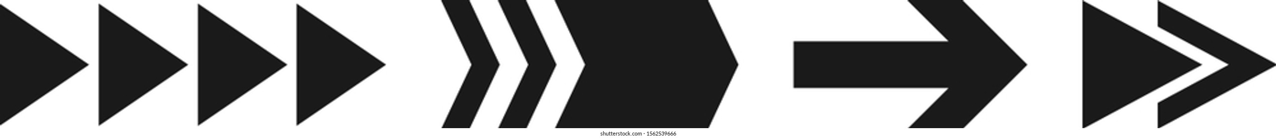 Arrows vector collection with elegant style and black color.
