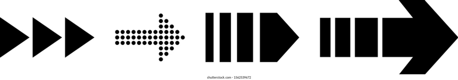 Arrows vector collection with elegant style and black color.