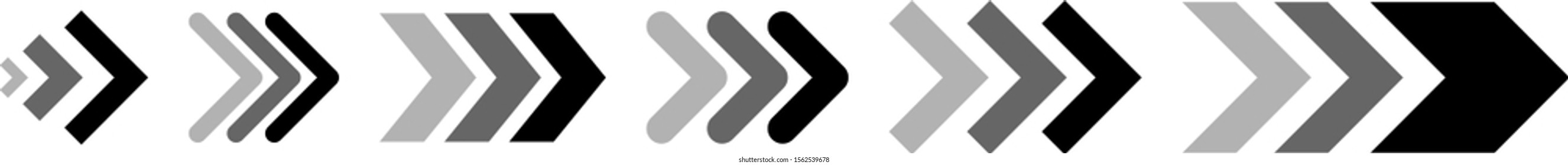 Arrows vector collection with elegant style and black color.
