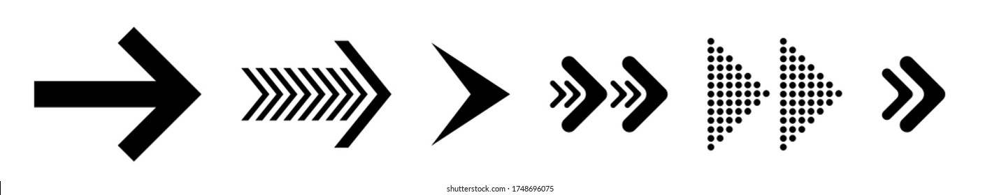 Arrows vector collection with elegant style and black color