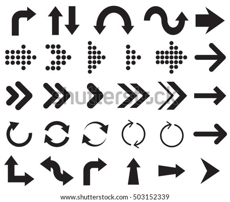 Arrows vector collection with elegant style and black color.