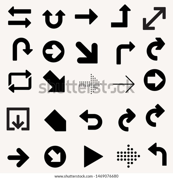 Arrows Vector Collection Elegant Style Black Stock Vector (Royalty Free ...