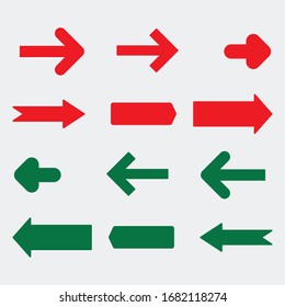 flechas colección vectorial rojo y verde - Vector