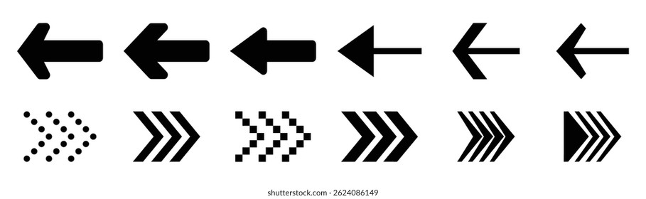Arrows vector collection. set of different arrows sign. Arrows icons. Vector illustration eps 10, Black vector arrows icons. 