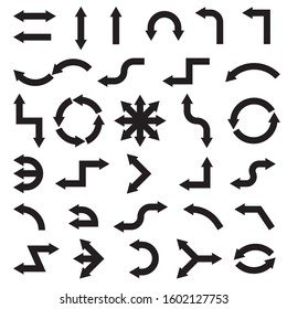 Arrows vector collection with simple style and black color.
