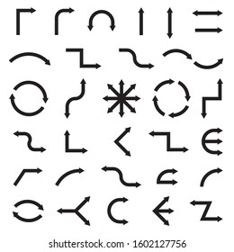 Arrows vector collection with simple style and black color.
