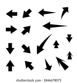 Arrows vector eps 10. Set flat different arrows isolated on white background.