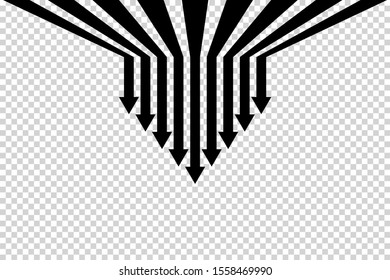 Arrows vector. Flat balck arrows isolated on transoarent background.