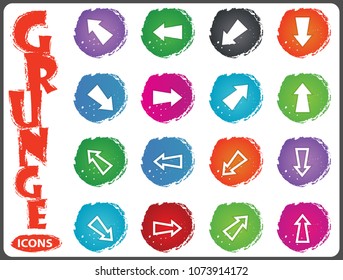 Arrows vector grunge icons for user interface design