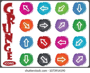 Arrows vector grunge icons for user interface design