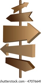 Arrows vector guide sign with various direction blank space