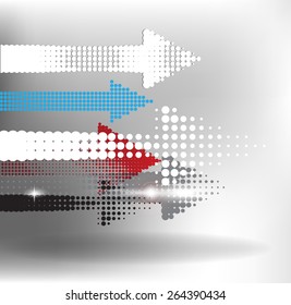 Arrows vector halftone background