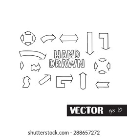 Arrows vector. Hand drawn.
