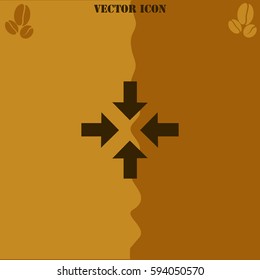 Arrows vector  icon Coffee symbol background.
