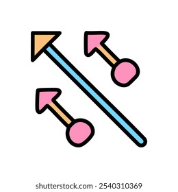 Arrows vector icon, filled design editable stroke. Pixel perfect.