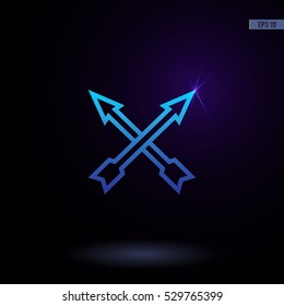 Arrows. Vector icon. Graphic symbol for web design, logo. Isolated sign on a black background.