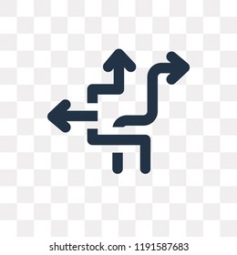 Arrows vector icon isolated on transparent background, Arrows transparency concept can be used web and mobile
