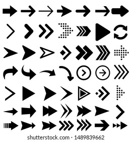 Arrows  vector icon set, Arrow icon. Cursor illustration symbol collection.