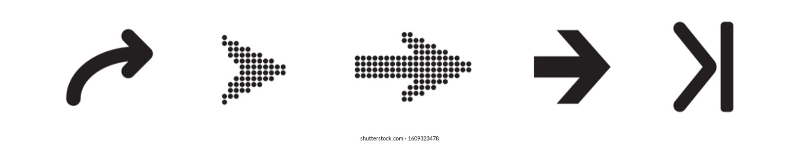 Arrows Vector Icon Set Flat Minimal Style Isolated On White Background For Web Design And UI. Arrow Vector Collection Up Down Left Right Directions Arrows Icon Vector Illustration
