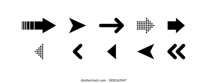 Arrows vector icons, isolated. Arrow. Arrows. Cursor. Computer mouse. Vector illustration