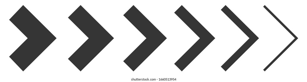 Fija iconos vectoriales. Conjunto de flechas sobre fondo blanco. Ilustración vectorial. Varias flechas negras a la derecha.