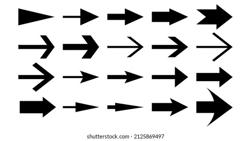Arrows vector illustration collection isolated on white.