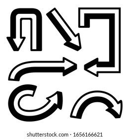 arrows vector illustration cuboid theme