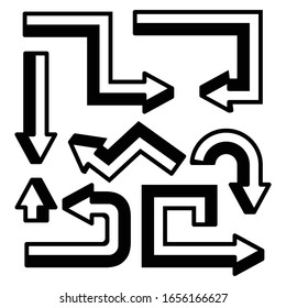 arrows vector illustration cuboid theme