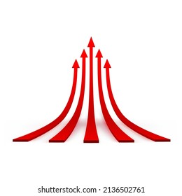 Arrows up vector illustration isolated on white background