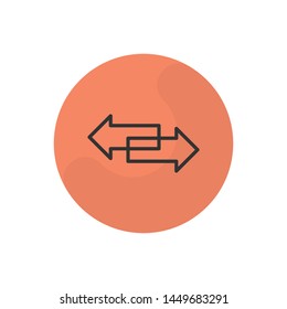 Arrows Vector Illustration, outline sign.
