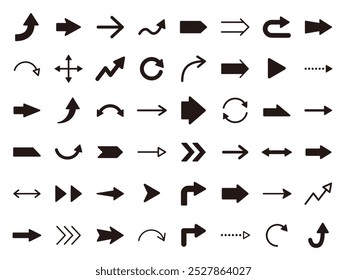 Arrows vector illustration set. Icon, simple